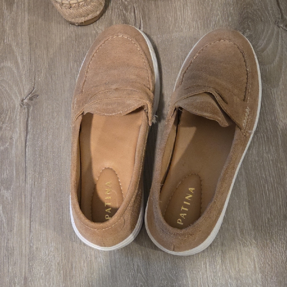 Patina Suede Slip-On Loafers in Tan